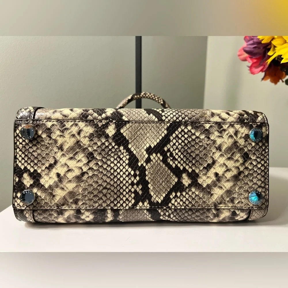 NWT Michael Kors Tina Python Snake Embossed Leather Satchel
